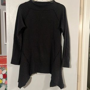 Matthildur herringbone pattern asymmetrical hem tunic